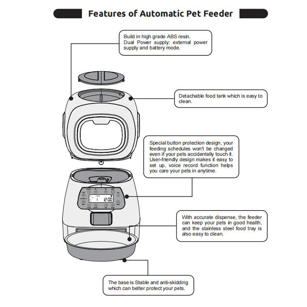 Pawvelle Smart Automatic Pet Feeder